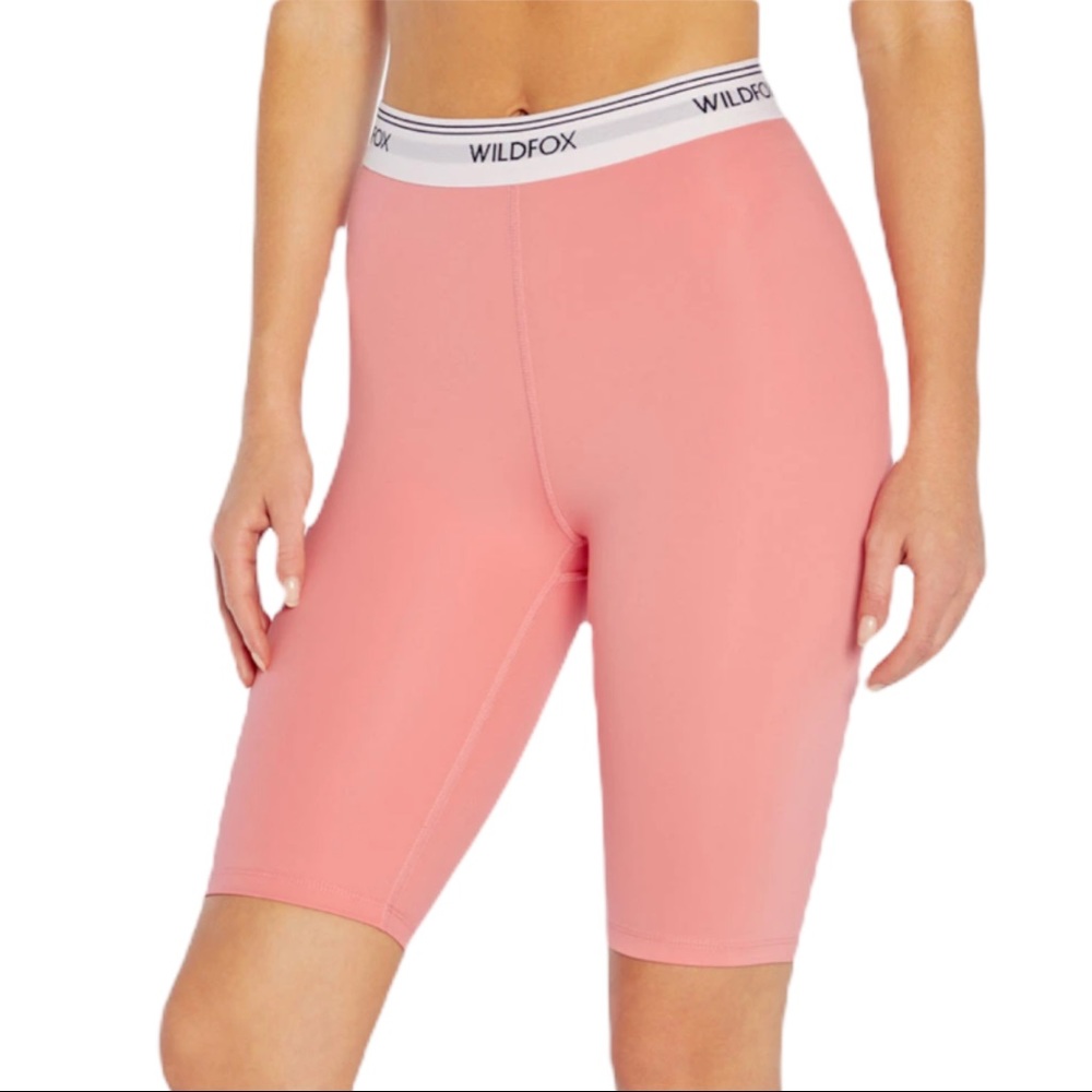 NWT Wildfox High Waisted Ava 9" Bike Shorts in Bubblegum Pink